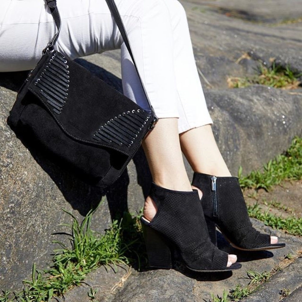 Vince Camuto Black Kentvi Peep Toe Bootie